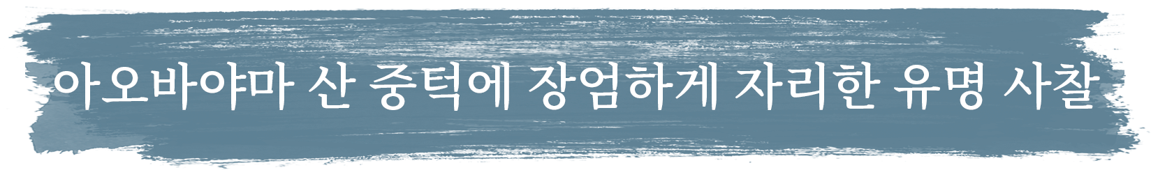 아오바야마 산 중턱에 장엄하게 자리한 유명 사찰
