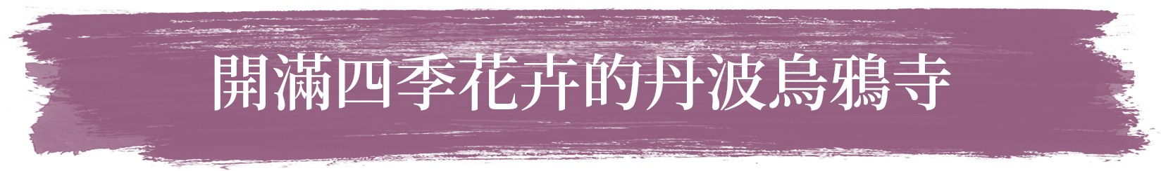 開滿四季花卉的丹波烏鴉寺