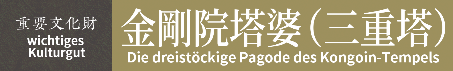wichtiges Kulturgut　Die dreistöckige Pagode des Kongoin-Tempels
