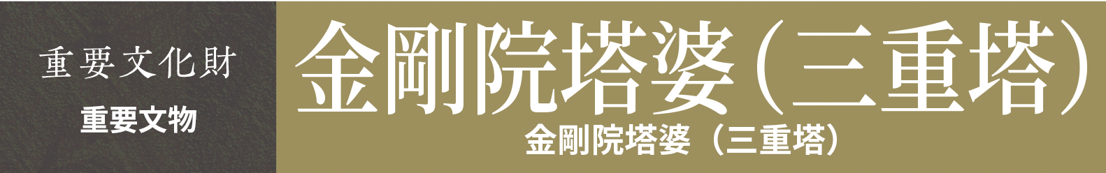 重要文物　金剛院塔婆（三重塔）